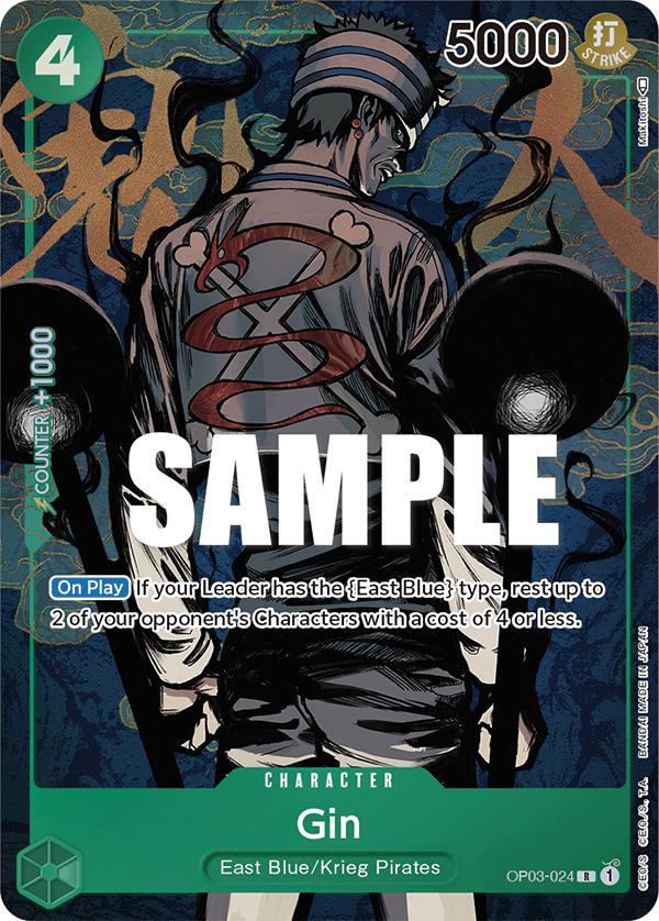 Gin OP03-024, the R printing from OP-03 of the One Piece Card Game