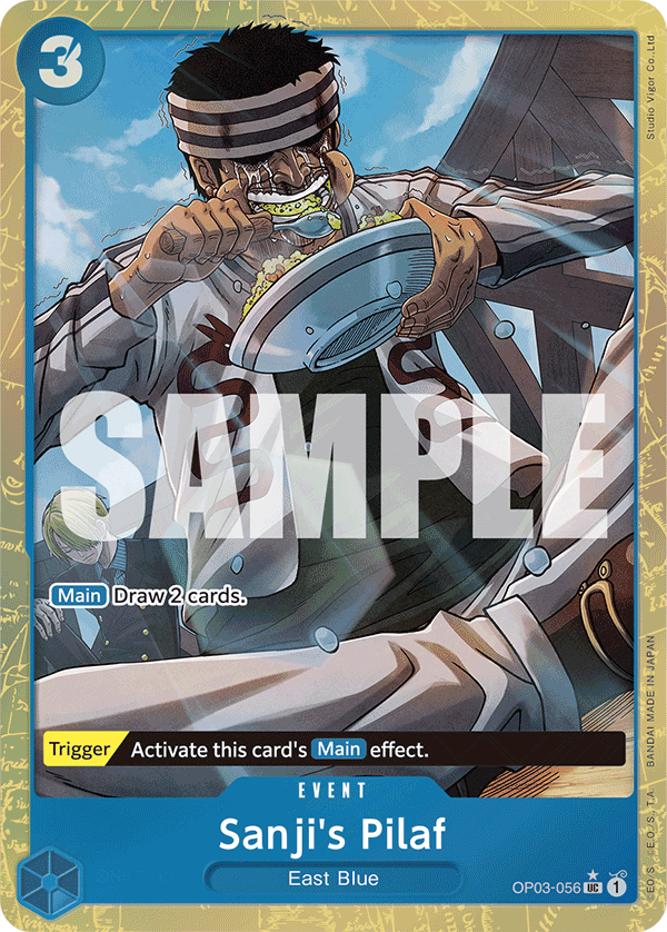 Sanji's Pilaf OP03-056, the UC printing from OP-03 of the One Piece Card Game