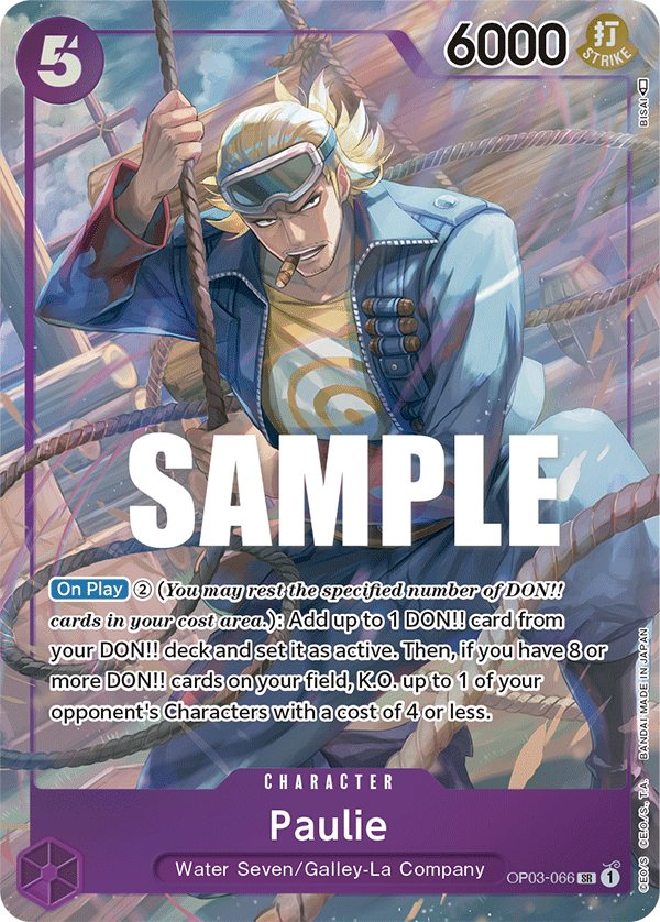 Paulie OP03-066, the SR printing from OP-03 of the One Piece Card Game