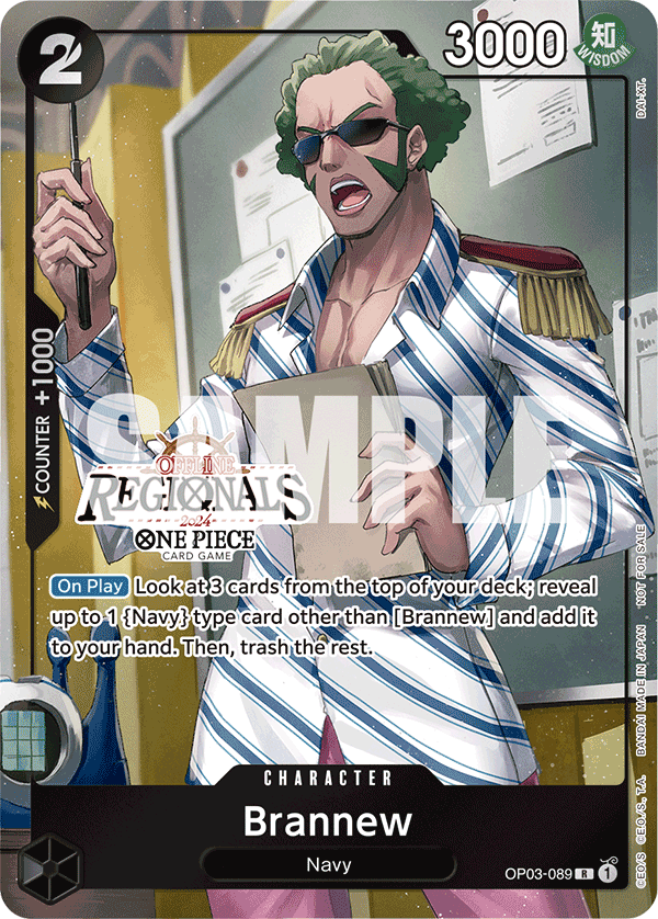 Brannew OP03-089, the R printing from OP-03 of the One Piece Card Game