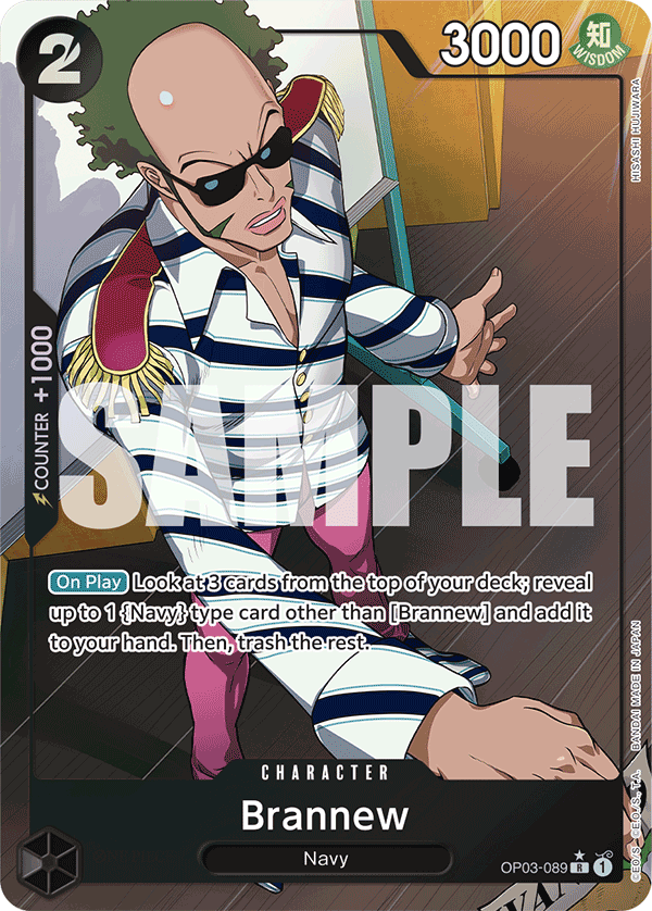 Brannew OP03-089, the R printing from OP-03 of the One Piece Card Game