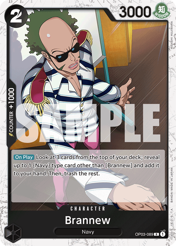 Brannew OP03-089, the R printing from OP-03 of the One Piece Card Game