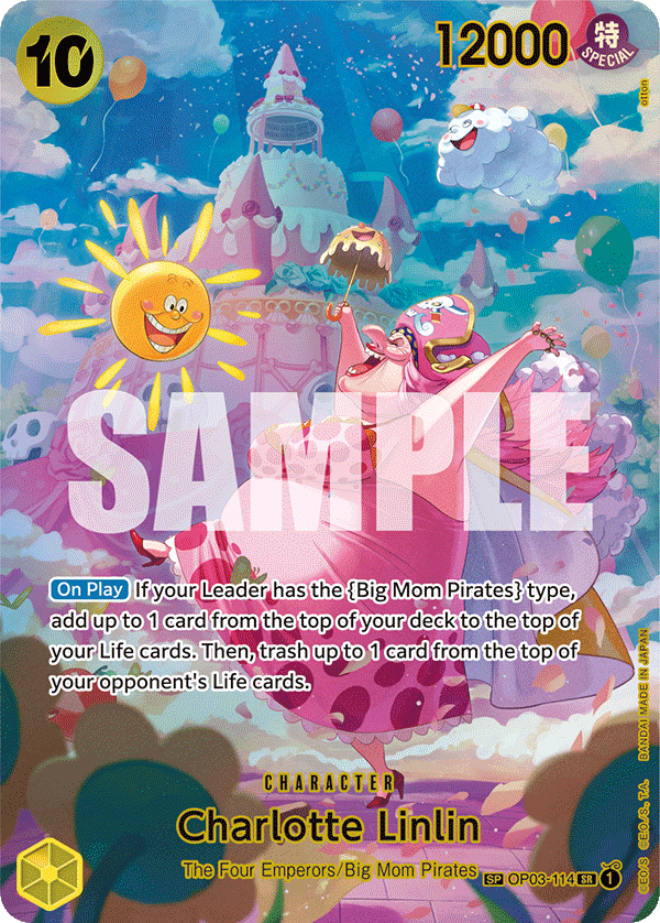 Charlotte Linlin OP03-114, the SP printing from OP-03 of the One Piece Card Game