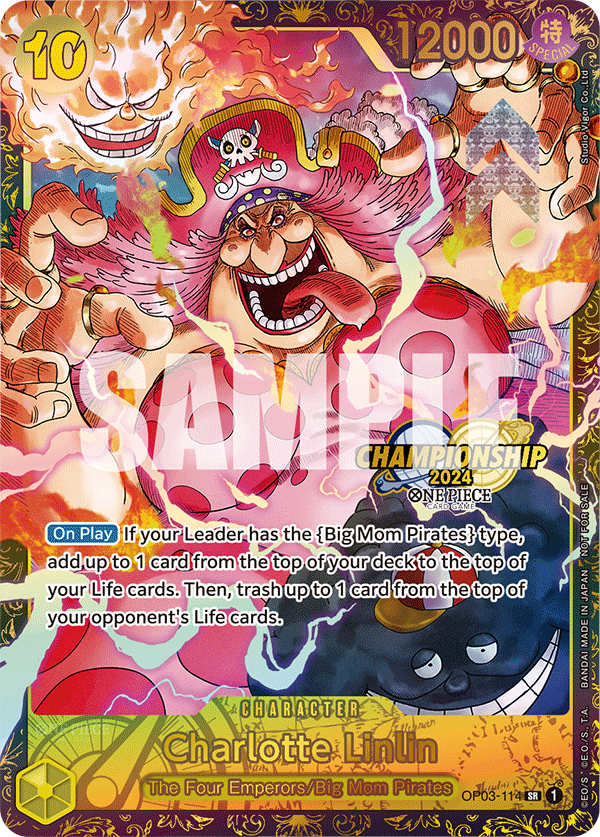 Charlotte Linlin OP03-114, the SR printing from OP-03 of the One Piece Card Game