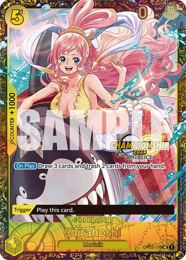 Shirahoshi OP03-116, the UC printing from OP-03 of the One Piece Card Game