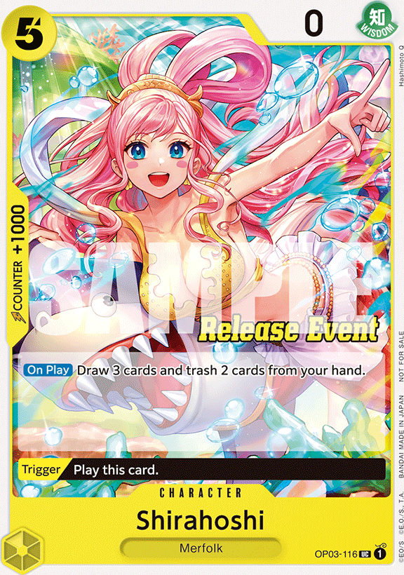 Shirahoshi OP03-116, the UC printing from OP-03 of the One Piece Card Game