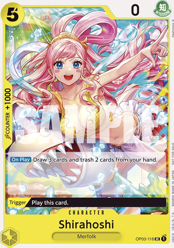 Shirahoshi OP03-116, the UC printing from OP-03 of the One Piece Card Game