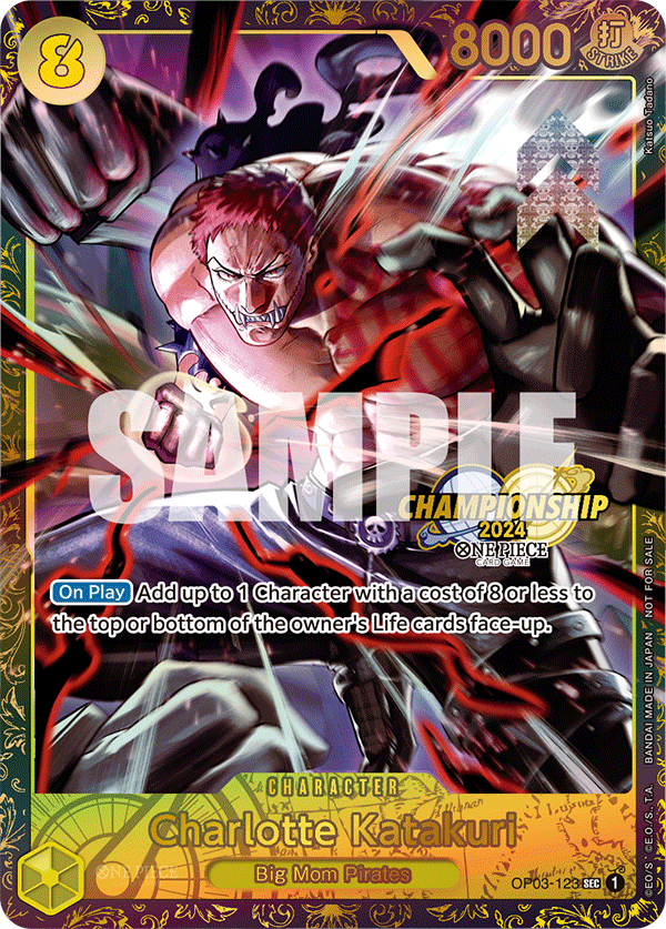 Charlotte Katakuri OP03-123, the SEC printing from OP-03 of the One Piece Card Game