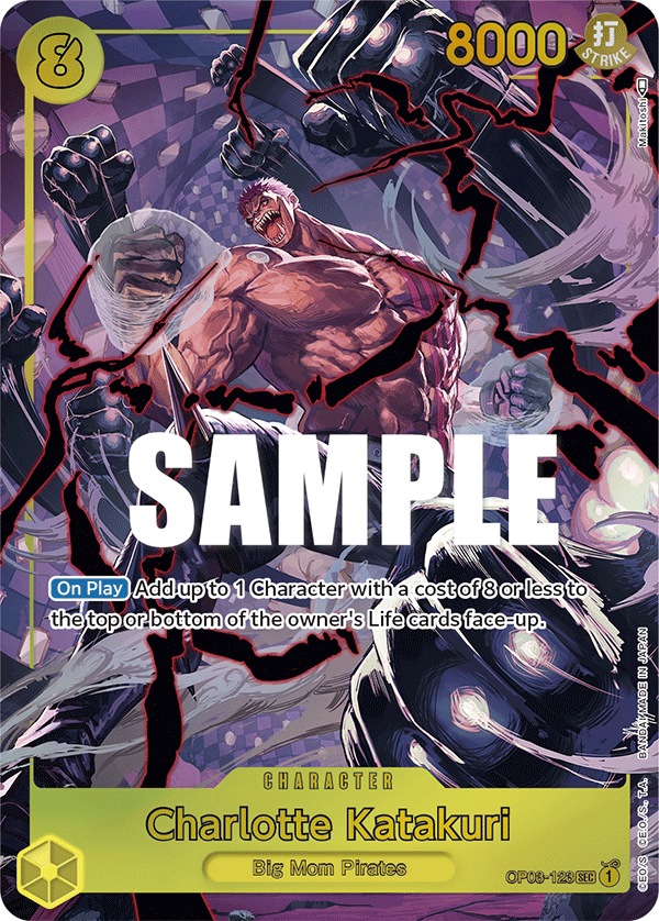 Charlotte Katakuri OP03-123, the SEC printing from OP-03 of the One Piece Card Game