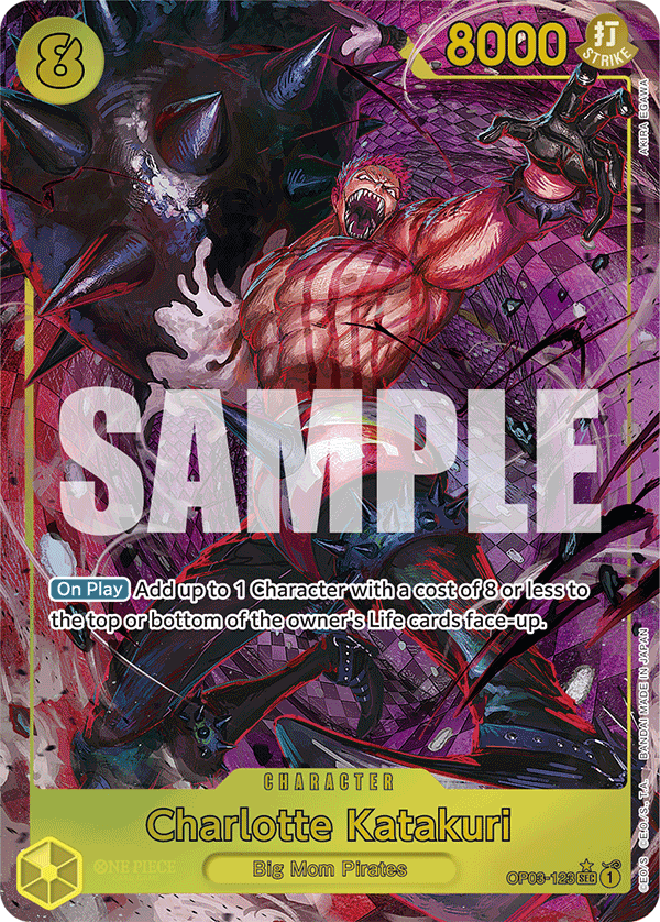 Charlotte Katakuri OP03-123, the SEC printing from OP-03 of the One Piece Card Game
