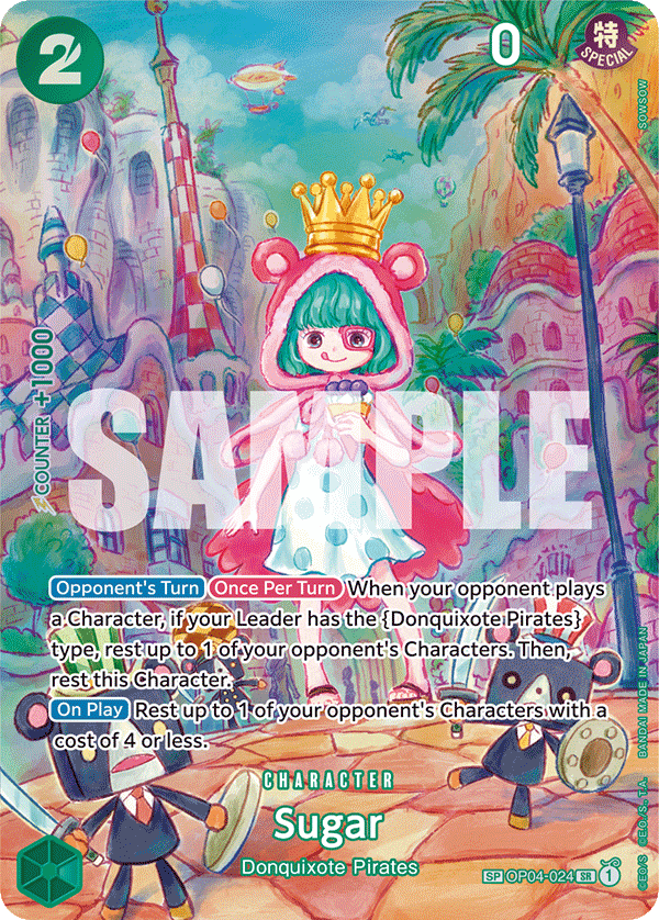 Sugar OP04-024, the SP printing from OP-04 of the One Piece Card Game