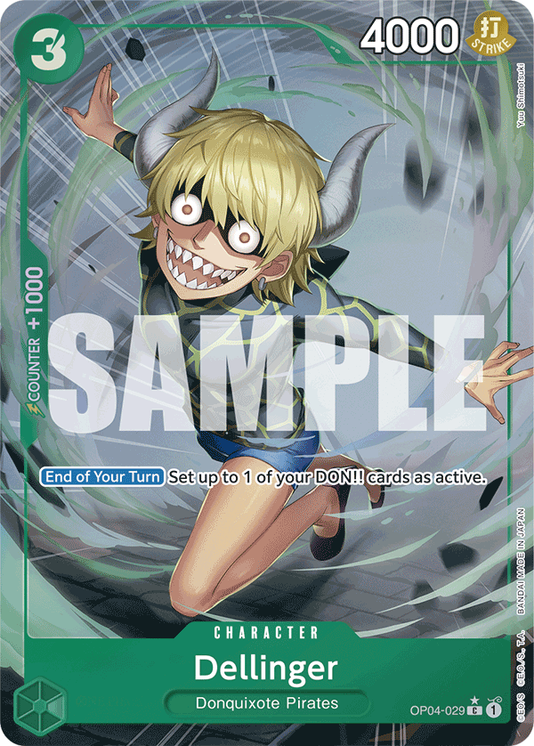 Dellinger OP04-029, the C printing from OP-04 of the One Piece Card Game