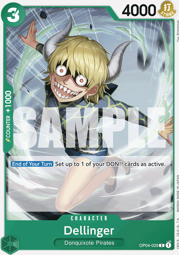 Dellinger OP04-029, the C printing from OP-04 of the One Piece Card Game