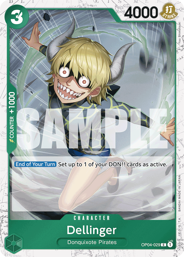 Dellinger OP04-029, the C printing from OP-04 of the One Piece Card Game