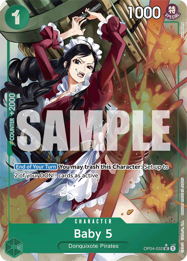 Baby 5 OP04-032, the UC printing from OP-04 of the One Piece Card Game