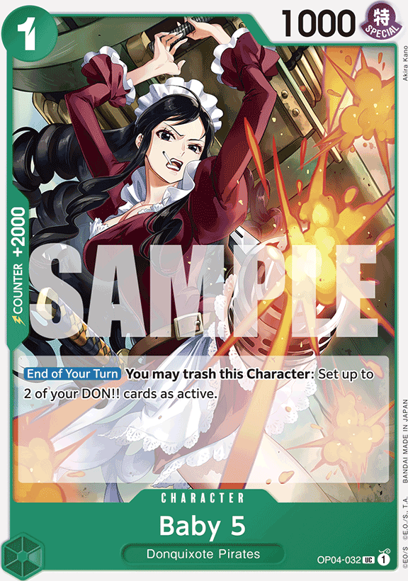 Baby 5 OP04-032, the UC printing from OP-04 of the One Piece Card Game