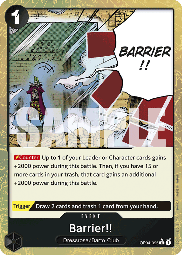 Barrier!! OP04-095, the C printing from OP-04 of the One Piece Card Game