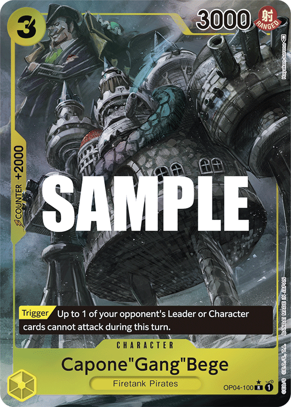 Capone"Gang"Bege OP04-100, the R printing from OP-04 of the One Piece Card Game