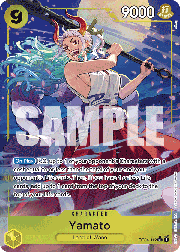 Yamato OP04-112, the SR printing from OP-04 of the One Piece Card Game