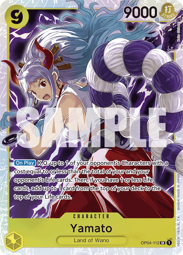 Yamato OP04-112, the SR printing from OP-04 of the One Piece Card Game