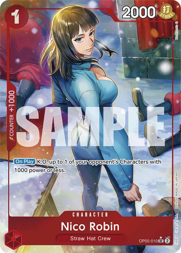 Nico Robin OP05-010, the UC printing from OP-05 of the One Piece Card Game