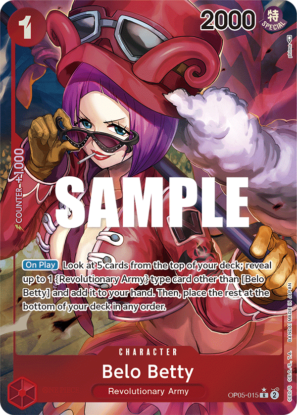 Belo Betty OP05-015, the R printing from OP-05 of the One Piece Card Game