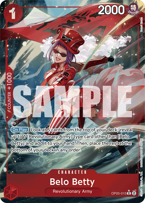 Belo Betty OP05-015, the R printing from OP-05 of the One Piece Card Game