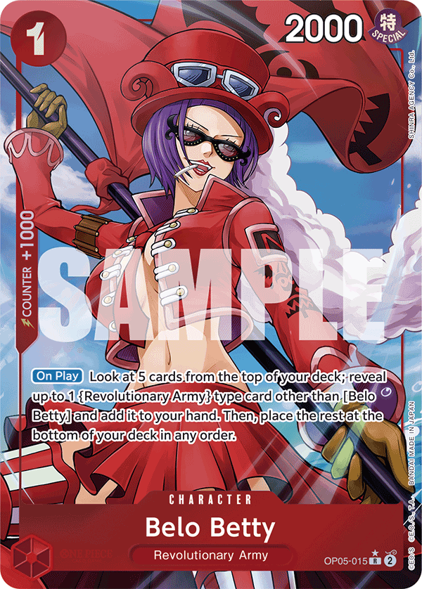 Belo Betty OP05-015, the R printing from OP-05 of the One Piece Card Game