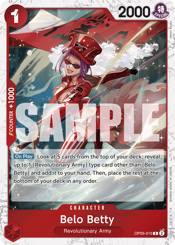 Belo Betty OP05-015, the R printing from OP-05 of the One Piece Card Game