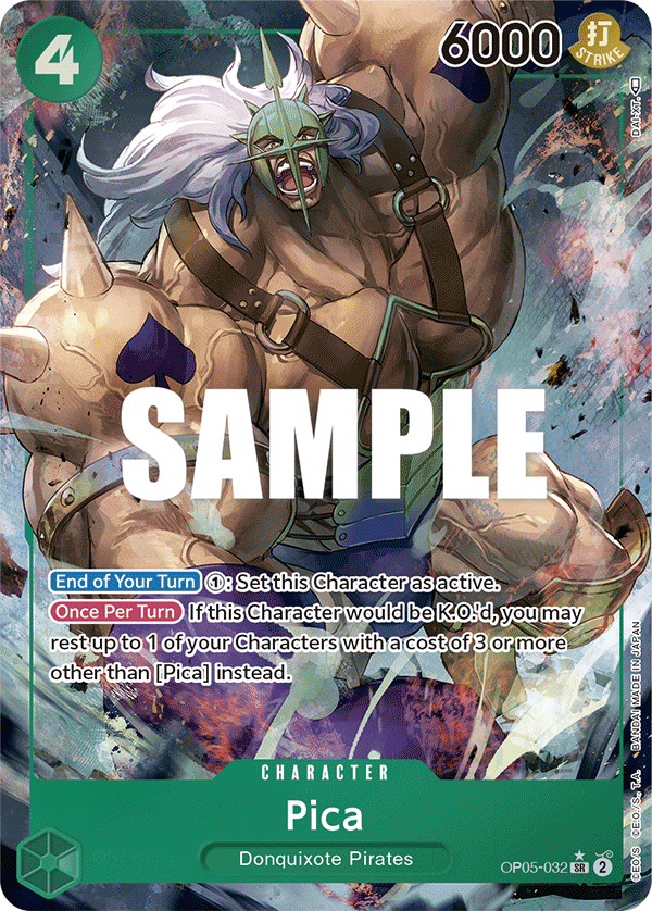 Pica OP05-032, the SR printing from OP-05 of the One Piece Card Game