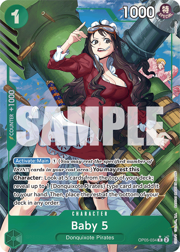 Baby 5 OP05-034, the R printing from OP-05 of the One Piece Card Game