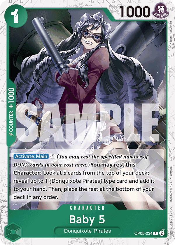 Baby 5 OP05-034, the R printing from OP-05 of the One Piece Card Game