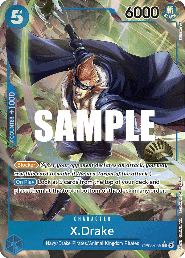 X.Drake OP05-055, the R printing from OP-05 of the One Piece Card Game