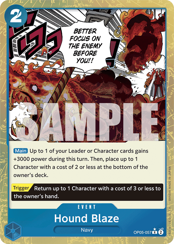 Hound Blaze OP05-057, the R printing from OP-05 of the One Piece Card Game