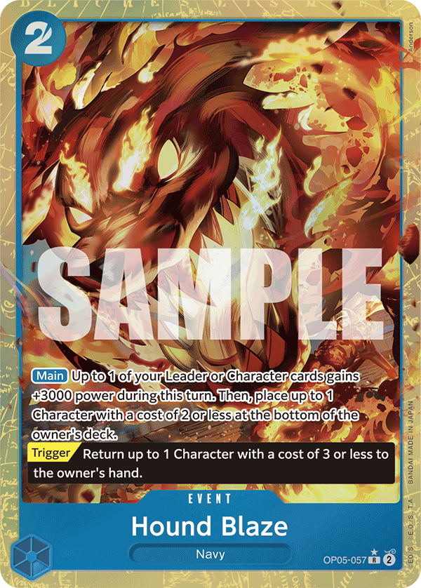 Hound Blaze OP05-057, the R printing from OP-05 of the One Piece Card Game