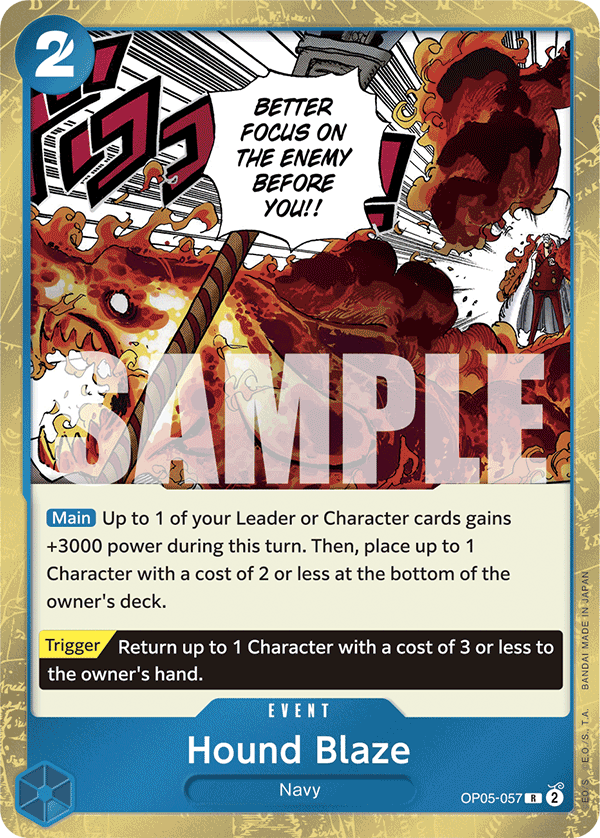 Hound Blaze OP05-057, the R printing from OP-05 of the One Piece Card Game
