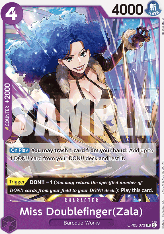Miss Doublefinger OP05-073, the UC printing from OP-05 of the One Piece Card Game