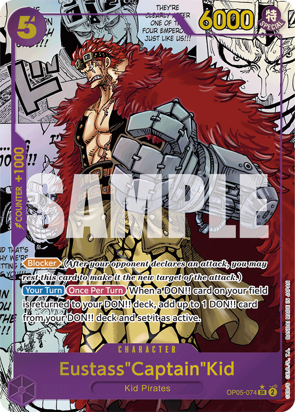 Eustass"Captain"Kid OP05-074, the Manga printing from OP-05 of the One Piece Card Game