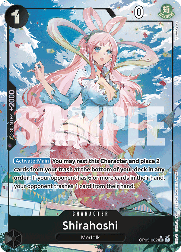 Shirahoshi OP05-082, the R printing from OP-05 of the One Piece Card Game