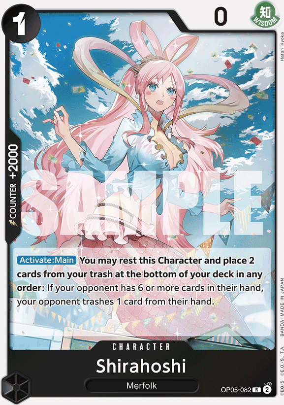 Shirahoshi OP05-082, the R printing from OP-05 of the One Piece Card Game