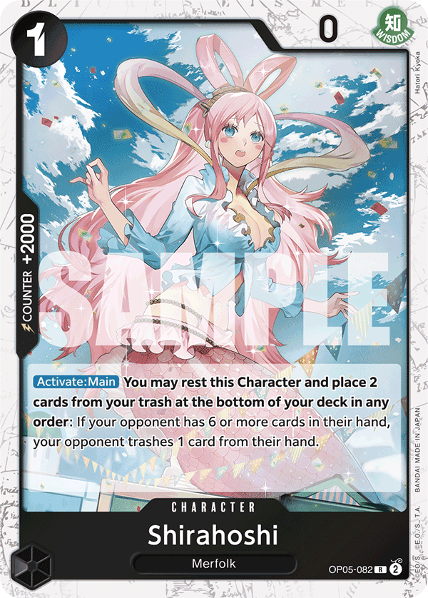 Shirahoshi OP05-082, the R printing from OP-05 of the One Piece Card Game