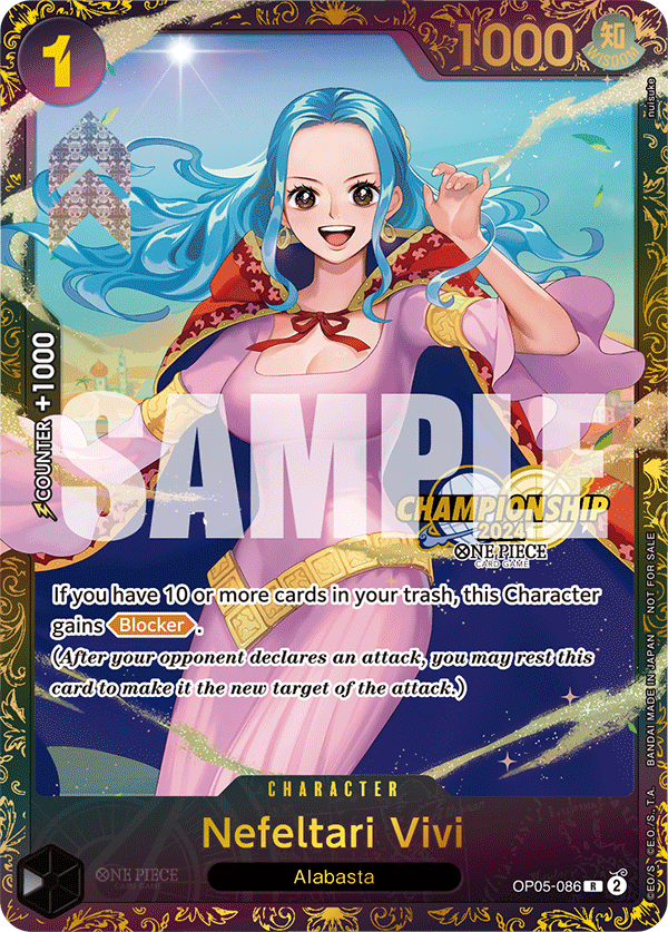 Nefeltari Vivi OP05-086, the R printing from OP-05 of the One Piece Card Game