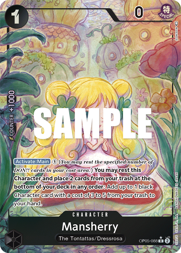 Mansherry OP05-088, the R printing from OP-05 of the One Piece Card Game