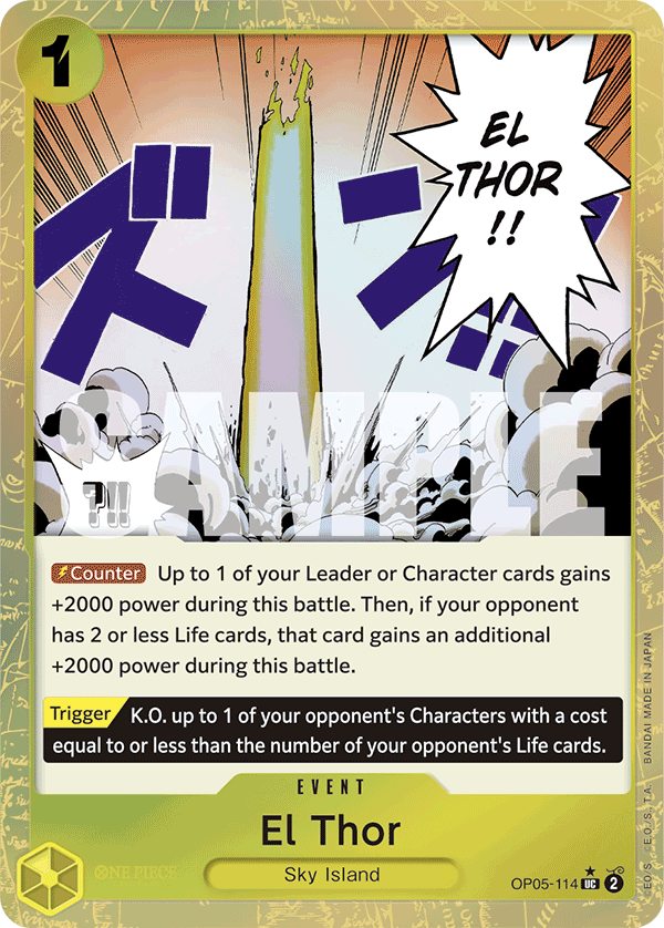 El Thor OP05-114, the UC printing from OP-05 of the One Piece Card Game