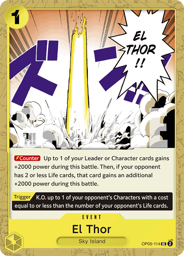 El Thor OP05-114, the UC printing from OP-05 of the One Piece Card Game