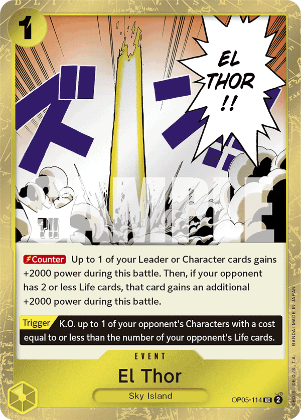 El Thor OP05-114, the UC printing from OP-05 of the One Piece Card Game