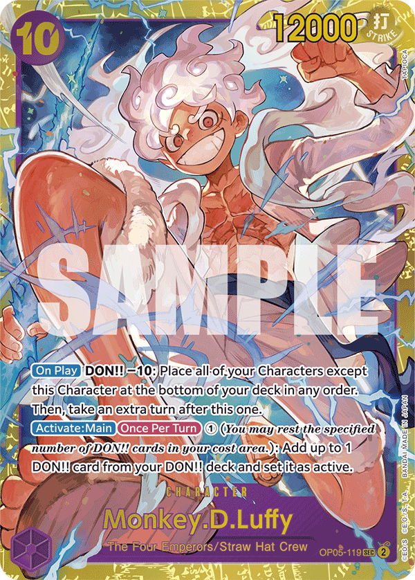 Monkey D. Luffy OP05-119, the SEC printing from OP-05 of the One Piece Card Game