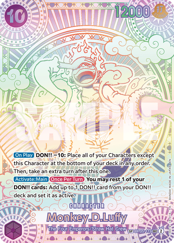 Monkey D. Luffy OP05-119, the SP printing from OP-05 of the One Piece Card Game