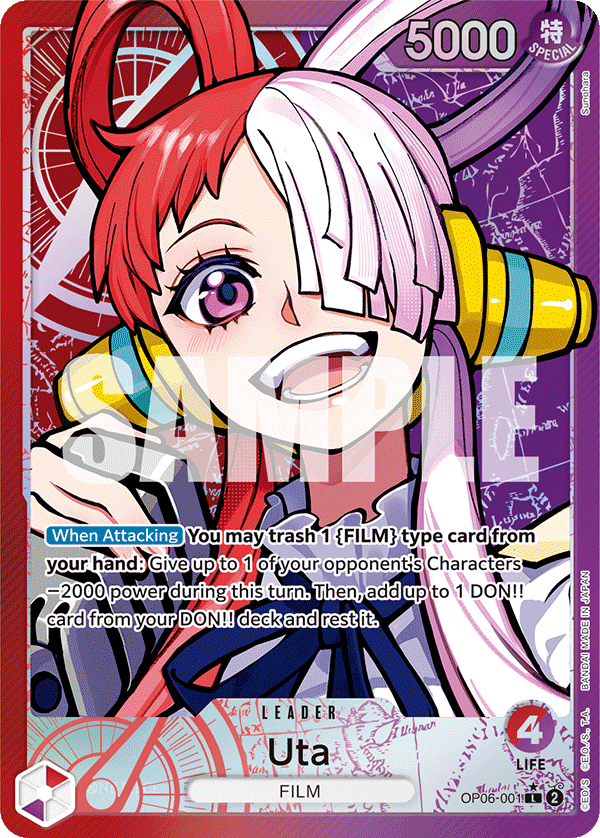 Uta OP06-001, the L printing from OP-06 of the One Piece Card Game