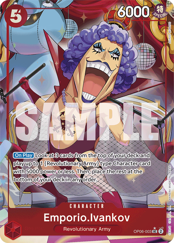 Emporio.Ivankov OP06-003, the UC printing from OP-06 of the One Piece Card Game